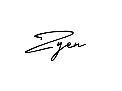 Create a beautiful signature design for name Zyen. With this signature (AmerikaSignatureDemo-Regular) fonts, you can make a handwritten signature for free. Zyen signature style 3 images and pictures png
