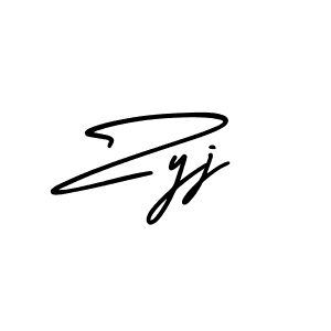 The best way (AmerikaSignatureDemo-Regular) to make a short signature is to pick only two or three words in your name. The name Zyj include a total of six letters. For converting this name. Zyj signature style 3 images and pictures png