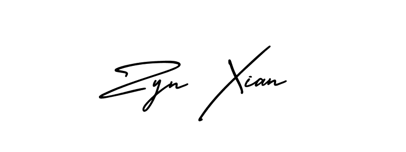 Zyn Xian stylish signature style. Best Handwritten Sign (AmerikaSignatureDemo-Regular) for my name. Handwritten Signature Collection Ideas for my name Zyn Xian. Zyn Xian signature style 3 images and pictures png