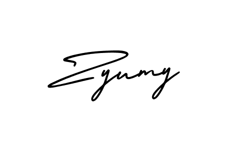 It looks lik you need a new signature style for name Zyumy. Design unique handwritten (AmerikaSignatureDemo-Regular) signature with our free signature maker in just a few clicks. Zyumy signature style 3 images and pictures png
