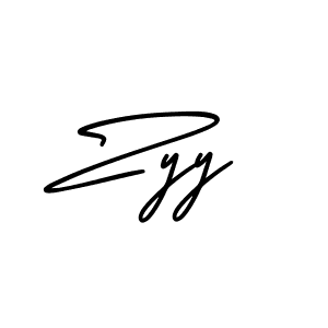 The best way (AmerikaSignatureDemo-Regular) to make a short signature is to pick only two or three words in your name. The name Zyy include a total of six letters. For converting this name. Zyy signature style 3 images and pictures png