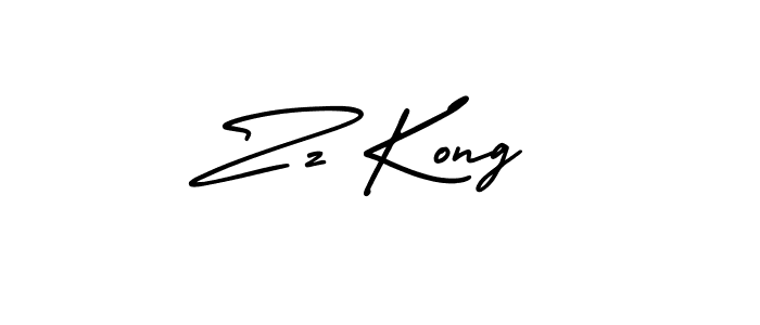 Make a beautiful signature design for name Zz Kong. With this signature (AmerikaSignatureDemo-Regular) style, you can create a handwritten signature for free. Zz Kong signature style 3 images and pictures png