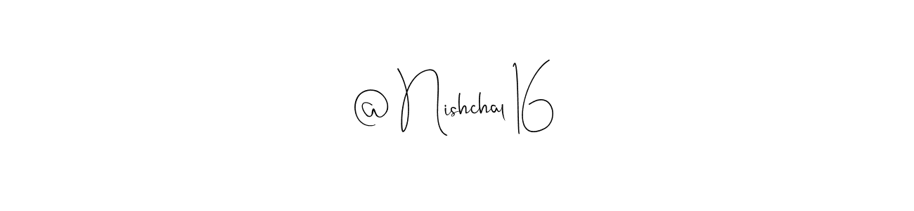 This is the best signature style for the @ Nishchal 16 name. Also you like these signature font (Andilay-7BmLP). Mix name signature. @ Nishchal 16 signature style 4 images and pictures png