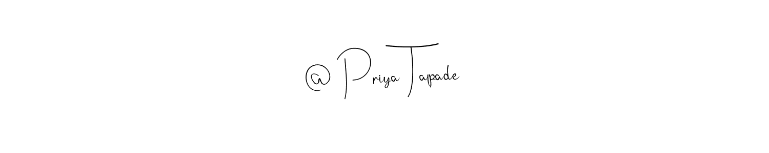 The best way (Andilay-7BmLP) to make a short signature is to pick only two or three words in your name. The name @ Priya Talpade include a total of six letters. For converting this name. @ Priya Talpade signature style 4 images and pictures png