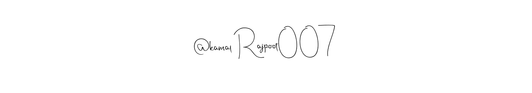The best way (Andilay-7BmLP) to make a short signature is to pick only two or three words in your name. The name @kamal Rajpoot007 include a total of six letters. For converting this name. @kamal Rajpoot007 signature style 4 images and pictures png