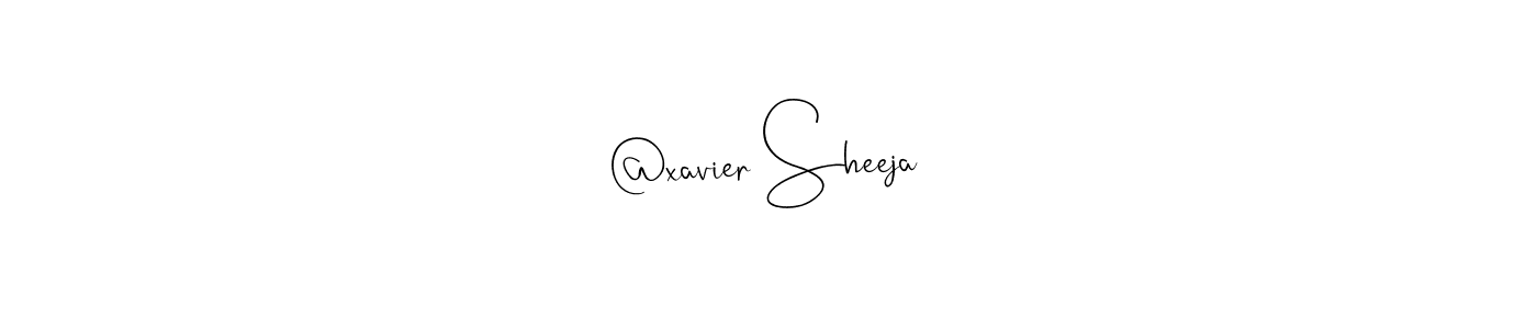 How to make @xavier Sheeja name signature. Use Andilay-7BmLP style for creating short signs online. This is the latest handwritten sign. @xavier Sheeja signature style 4 images and pictures png