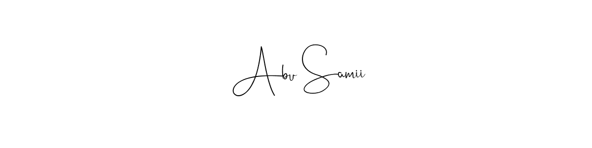 Make a beautiful signature design for name   Abu Samii . With this signature (Andilay-7BmLP) style, you can create a handwritten signature for free.   Abu Samii  signature style 4 images and pictures png