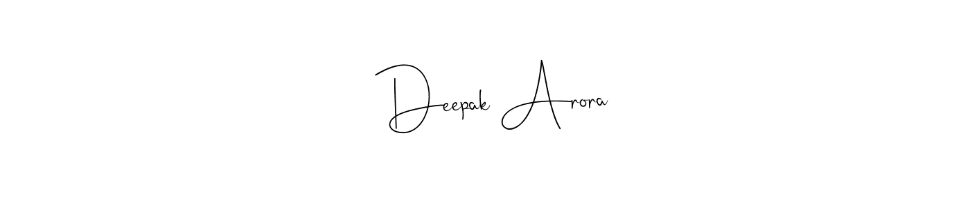 Also we have   Deepak Arora name is the best signature style. Create professional handwritten signature collection using Andilay-7BmLP autograph style.   Deepak Arora signature style 4 images and pictures png