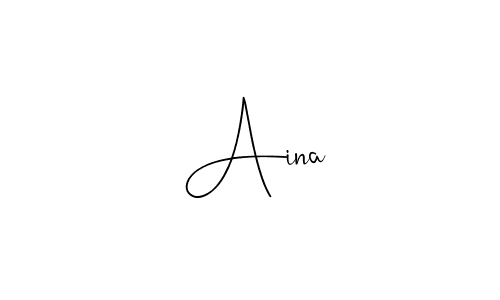 Use a signature maker to create a handwritten signature online. With this signature software, you can design (Andilay-7BmLP) your own signature for name  Aina.  Aina signature style 4 images and pictures png