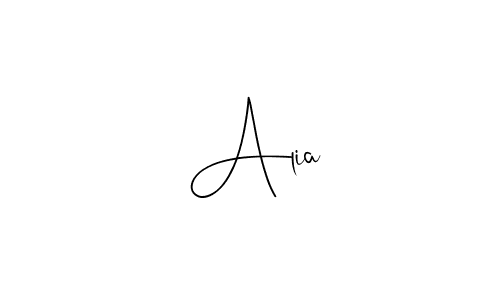 Make a beautiful signature design for name  Alia. With this signature (Andilay-7BmLP) style, you can create a handwritten signature for free.  Alia signature style 4 images and pictures png