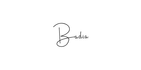 Create a beautiful signature design for name  Badia. With this signature (Andilay-7BmLP) fonts, you can make a handwritten signature for free.  Badia signature style 4 images and pictures png