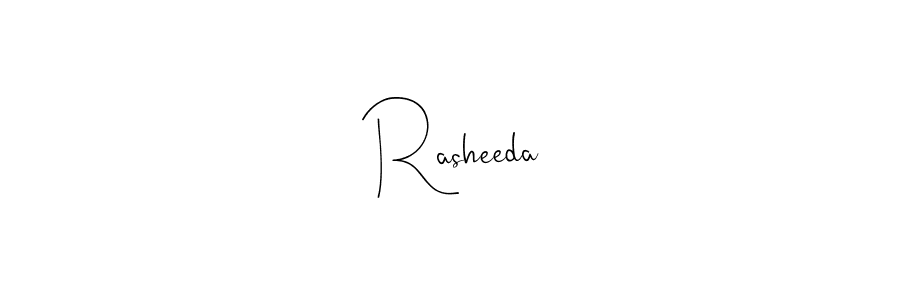 Make a beautiful signature design for name  Rasheeda. With this signature (Andilay-7BmLP) style, you can create a handwritten signature for free.  Rasheeda signature style 4 images and pictures png