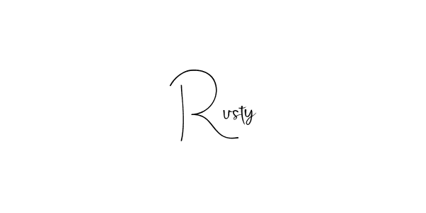 Use a signature maker to create a handwritten signature online. With this signature software, you can design (Andilay-7BmLP) your own signature for name  Rusty.  Rusty signature style 4 images and pictures png