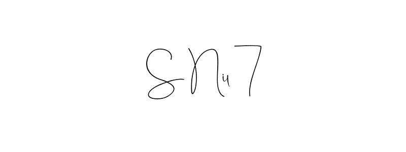 This is the best signature style for the  S Nil 7 name. Also you like these signature font (Andilay-7BmLP). Mix name signature.  S Nil 7 signature style 4 images and pictures png