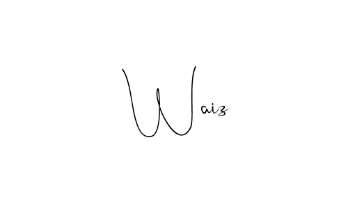 How to make  Waiz name signature. Use Andilay-7BmLP style for creating short signs online. This is the latest handwritten sign.  Waiz signature style 4 images and pictures png