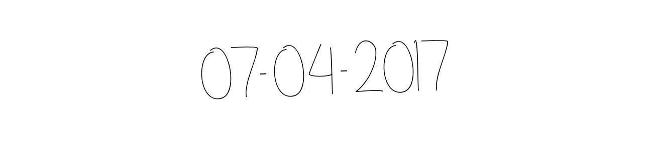 Make a beautiful signature design for name 07- 04 - 2017. With this signature (Andilay-7BmLP) style, you can create a handwritten signature for free. 07- 04 - 2017 signature style 4 images and pictures png