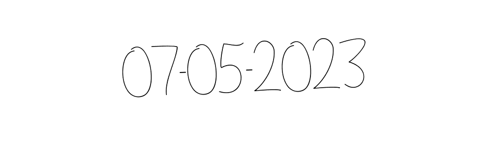 How to make 07-05-2023 name signature. Use Andilay-7BmLP style for creating short signs online. This is the latest handwritten sign. 07-05-2023 signature style 4 images and pictures png