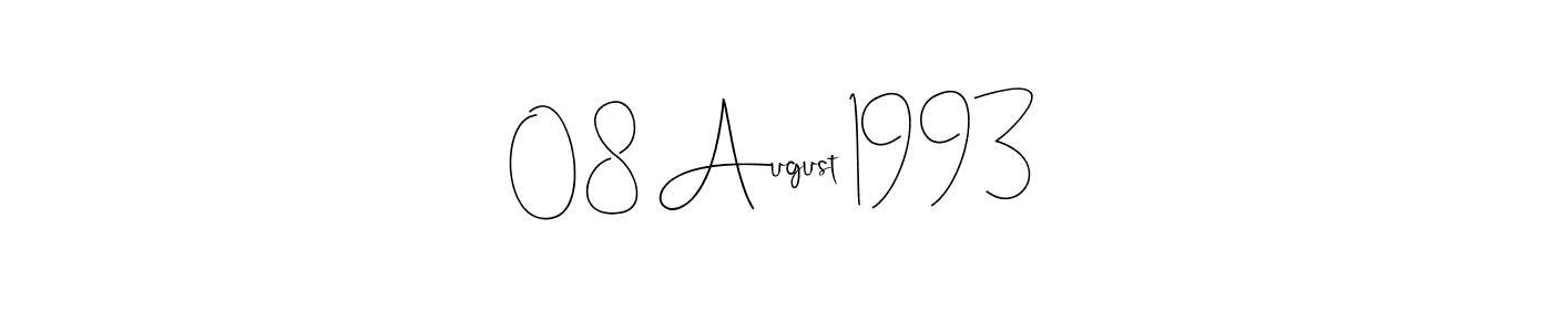 How to make 08 August 1993 name signature. Use Andilay-7BmLP style for creating short signs online. This is the latest handwritten sign. 08 August 1993 signature style 4 images and pictures png