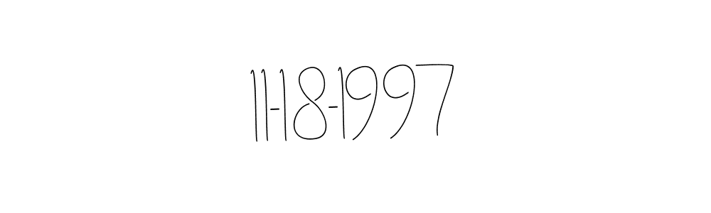 The best way (Andilay-7BmLP) to make a short signature is to pick only two or three words in your name. The name 11-18-1997 include a total of six letters. For converting this name. 11-18-1997 signature style 4 images and pictures png