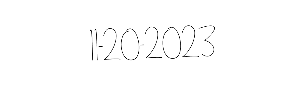 The best way (Andilay-7BmLP) to make a short signature is to pick only two or three words in your name. The name 11-20-2023 include a total of six letters. For converting this name. 11-20-2023 signature style 4 images and pictures png