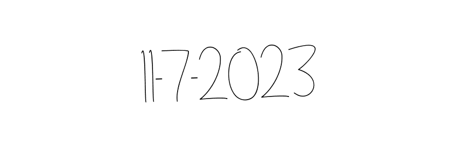 Andilay-7BmLP is a professional signature style that is perfect for those who want to add a touch of class to their signature. It is also a great choice for those who want to make their signature more unique. Get 11-7-2023 name to fancy signature for free. 11-7-2023 signature style 4 images and pictures png