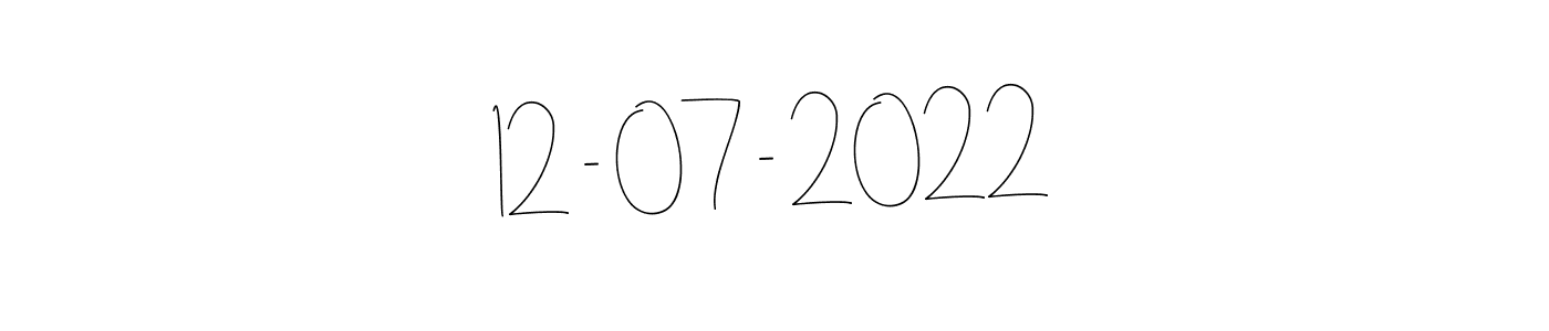 The best way (Andilay-7BmLP) to make a short signature is to pick only two or three words in your name. The name 12 - 07 - 2022 include a total of six letters. For converting this name. 12 - 07 - 2022 signature style 4 images and pictures png