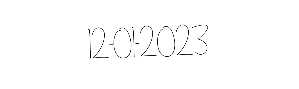 The best way (Andilay-7BmLP) to make a short signature is to pick only two or three words in your name. The name 12-01-2023 include a total of six letters. For converting this name. 12-01-2023 signature style 4 images and pictures png