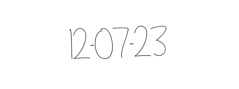 Use a signature maker to create a handwritten signature online. With this signature software, you can design (Andilay-7BmLP) your own signature for name 12-07-23. 12-07-23 signature style 4 images and pictures png