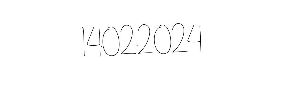 The best way (Andilay-7BmLP) to make a short signature is to pick only two or three words in your name. The name 14.02.2024 include a total of six letters. For converting this name. 14.02.2024 signature style 4 images and pictures png