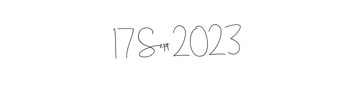 The best way (Andilay-7BmLP) to make a short signature is to pick only two or three words in your name. The name 17 Sept 2023 include a total of six letters. For converting this name. 17 Sept 2023 signature style 4 images and pictures png