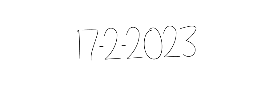 How to make 17-2-2023 name signature. Use Andilay-7BmLP style for creating short signs online. This is the latest handwritten sign. 17-2-2023 signature style 4 images and pictures png