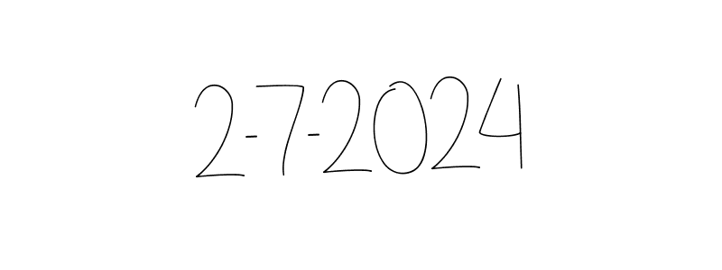 The best way (Andilay-7BmLP) to make a short signature is to pick only two or three words in your name. The name 2-7-2024 include a total of six letters. For converting this name. 2-7-2024 signature style 4 images and pictures png