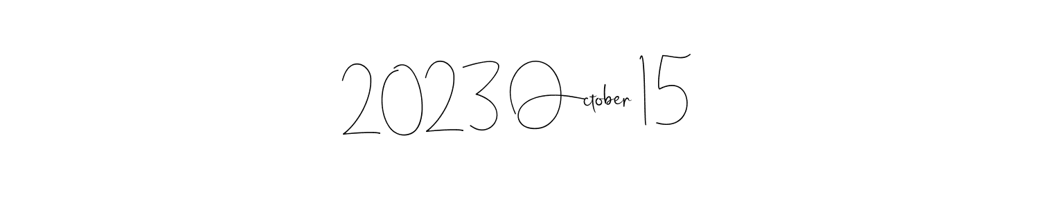 The best way (Andilay-7BmLP) to make a short signature is to pick only two or three words in your name. The name 2023 October 15 include a total of six letters. For converting this name. 2023 October 15 signature style 4 images and pictures png