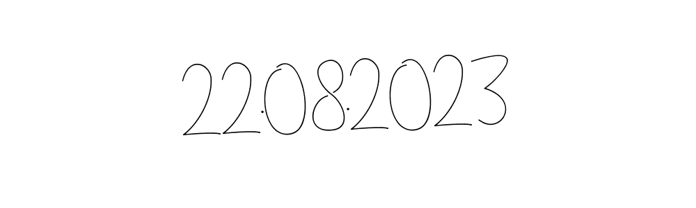 The best way (Andilay-7BmLP) to make a short signature is to pick only two or three words in your name. The name 22.08.2023 include a total of six letters. For converting this name. 22.08.2023 signature style 4 images and pictures png