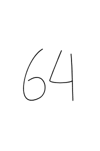 Create a beautiful signature design for name 64. With this signature (Andilay-7BmLP) fonts, you can make a handwritten signature for free. 64 signature style 4 images and pictures png