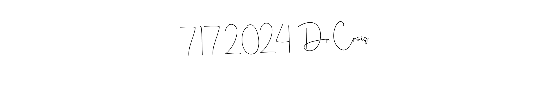 The best way (Andilay-7BmLP) to make a short signature is to pick only two or three words in your name. The name 7|17|2024  Dr Craig include a total of six letters. For converting this name. 7|17|2024  Dr Craig signature style 4 images and pictures png