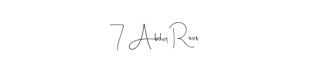if you are searching for the best signature style for your name 7 Abdul Rauf. so please give up your signature search. here we have designed multiple signature styles  using Andilay-7BmLP. 7 Abdul Rauf signature style 4 images and pictures png