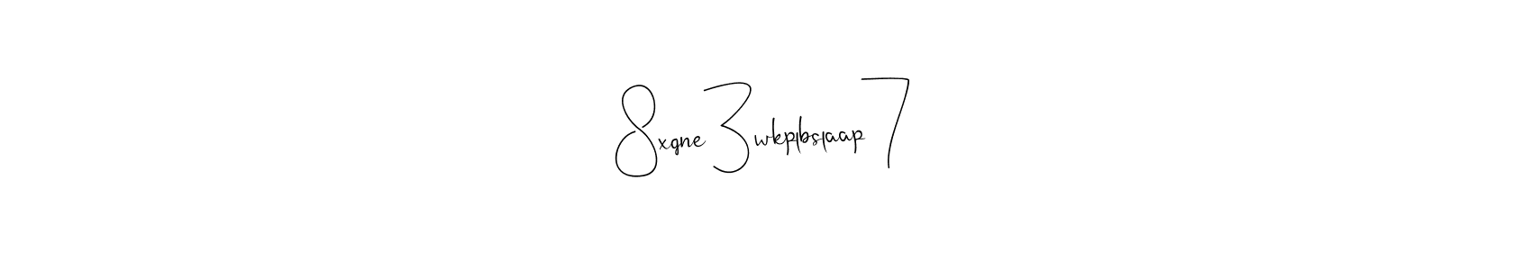 How to make 8xqne3wkplbslaap7 name signature. Use Andilay-7BmLP style for creating short signs online. This is the latest handwritten sign. 8xqne3wkplbslaap7 signature style 4 images and pictures png