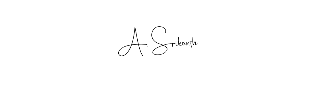 Similarly Andilay-7BmLP is the best handwritten signature design. Signature creator online .You can use it as an online autograph creator for name A, Srikanth. A, Srikanth signature style 4 images and pictures png