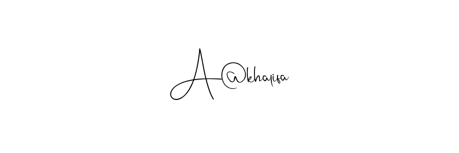 Design your own signature with our free online signature maker. With this signature software, you can create a handwritten (Andilay-7BmLP) signature for name A@khalifa. A@khalifa signature style 4 images and pictures png