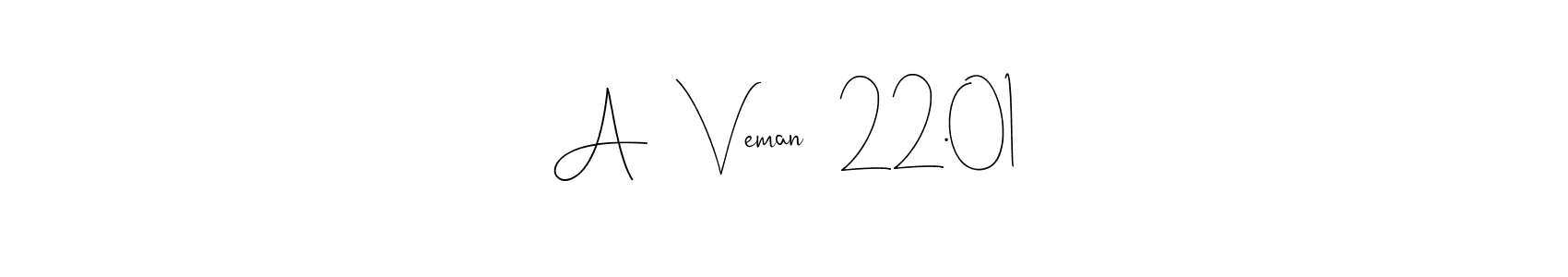 Design your own signature with our free online signature maker. With this signature software, you can create a handwritten (Andilay-7BmLP) signature for name A   Veman   22.01. A   Veman   22.01 signature style 4 images and pictures png
