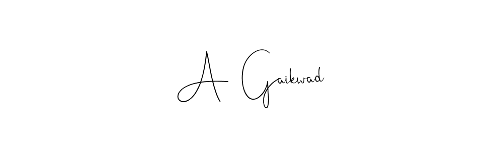 How to make A  Gaikwad name signature. Use Andilay-7BmLP style for creating short signs online. This is the latest handwritten sign. A  Gaikwad signature style 4 images and pictures png