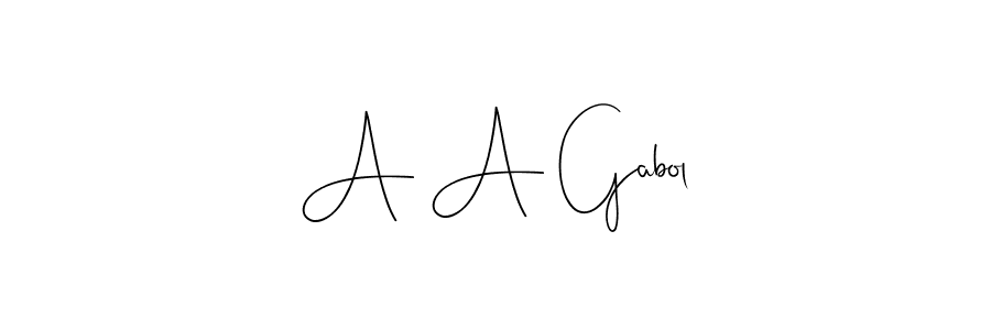 How to make A A Gabol signature? Andilay-7BmLP is a professional autograph style. Create handwritten signature for A A Gabol name. A A Gabol signature style 4 images and pictures png