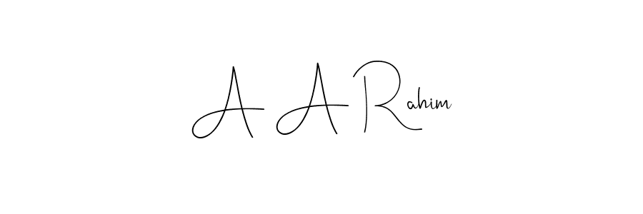 Use a signature maker to create a handwritten signature online. With this signature software, you can design (Andilay-7BmLP) your own signature for name A A Rahim. A A Rahim signature style 4 images and pictures png