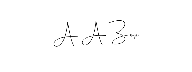 Make a beautiful signature design for name A A Zala. With this signature (Andilay-7BmLP) style, you can create a handwritten signature for free. A A Zala signature style 4 images and pictures png