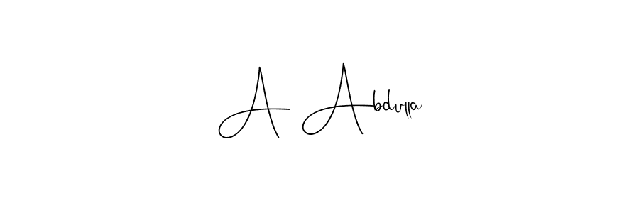 How to make A Abdulla signature? Andilay-7BmLP is a professional autograph style. Create handwritten signature for A Abdulla name. A Abdulla signature style 4 images and pictures png