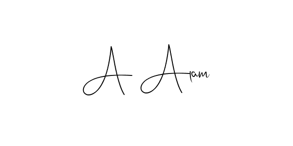 How to make A Alam signature? Andilay-7BmLP is a professional autograph style. Create handwritten signature for A Alam name. A Alam signature style 4 images and pictures png