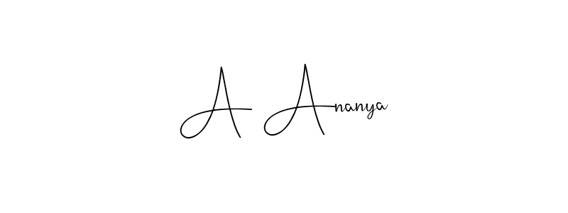 Use a signature maker to create a handwritten signature online. With this signature software, you can design (Andilay-7BmLP) your own signature for name A Ananya. A Ananya signature style 4 images and pictures png