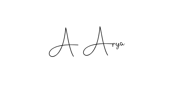 How to make A Arya name signature. Use Andilay-7BmLP style for creating short signs online. This is the latest handwritten sign. A Arya signature style 4 images and pictures png