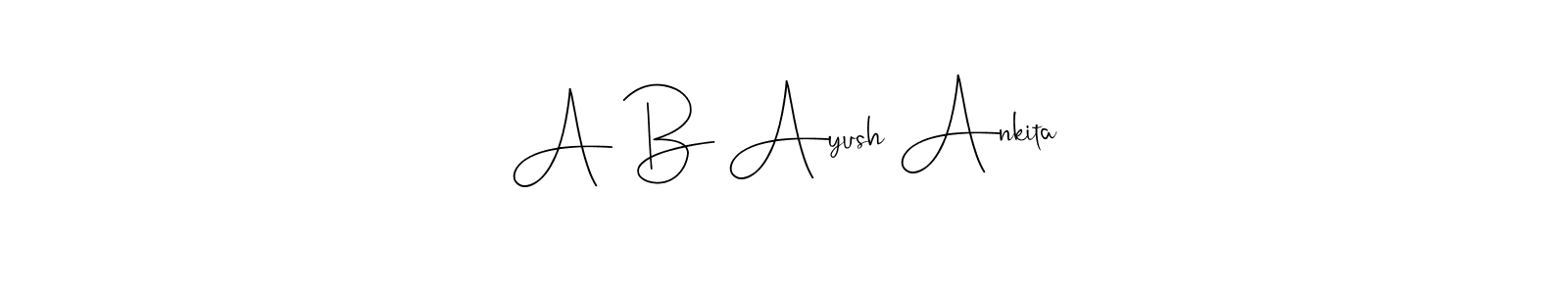 You can use this online signature creator to create a handwritten signature for the name A B Ayush Ankita. This is the best online autograph maker. A B Ayush Ankita signature style 4 images and pictures png